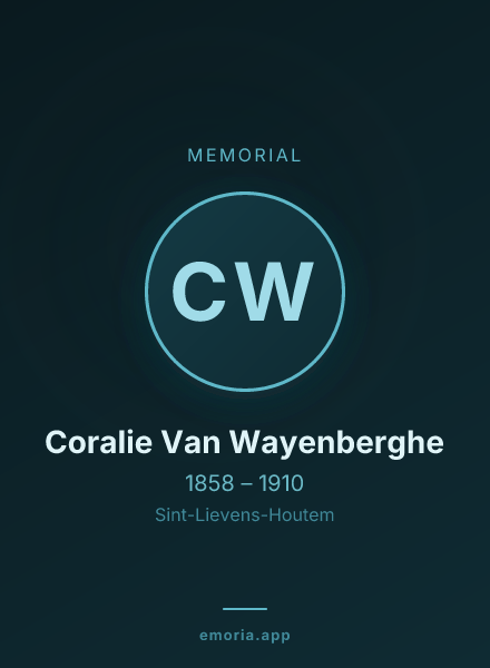 Memorial portrait of Coralie Van Wayenberghe