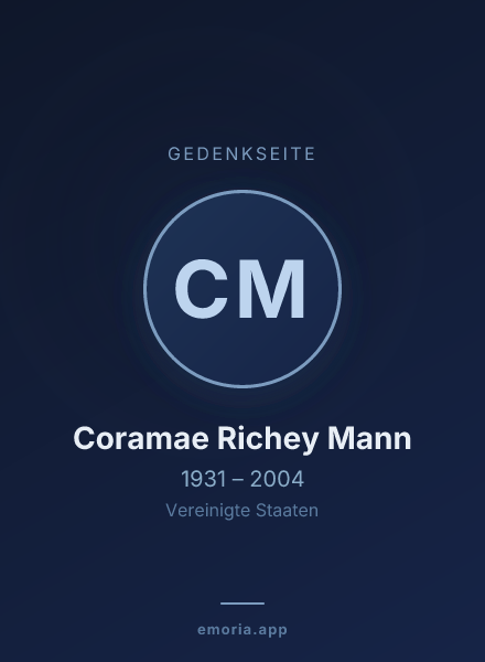 Gedenkportrait von Coramae Richey Mann