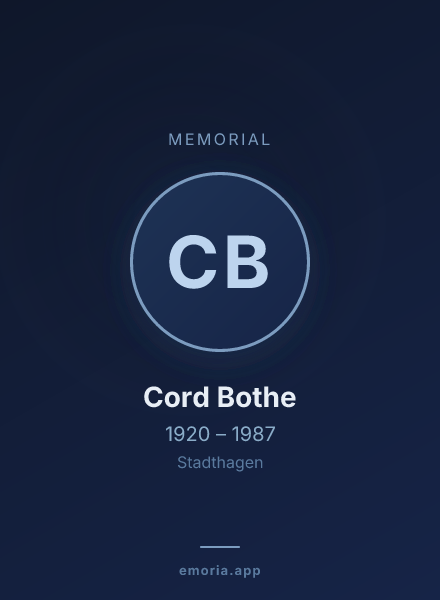 Memorial portrait of Cord Bothe