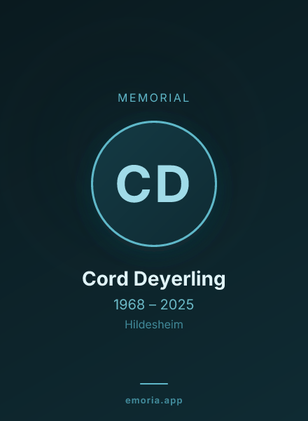 Memorial portrait of Cord Deyerling