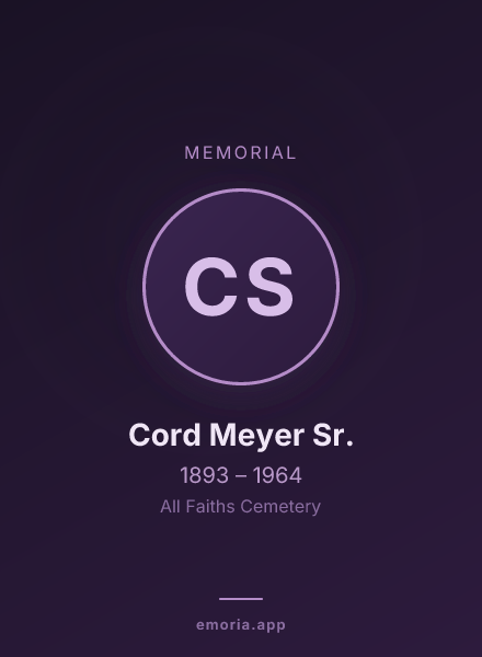 Memorial portrait of Cord Meyer Sr.