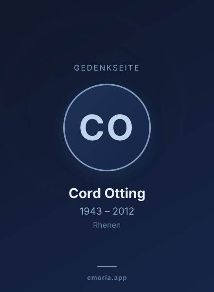 Gedenkportrait von Cord Otting