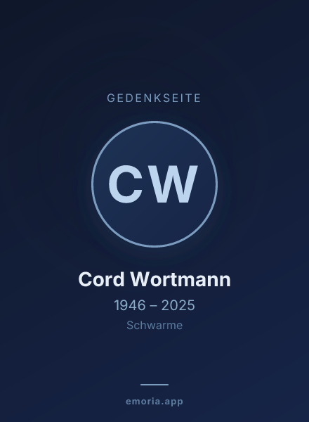Gedenkportrait von Cord Wortmann