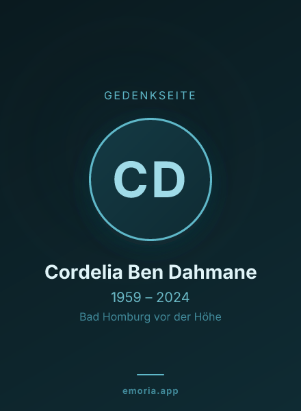 Gedenkportrait von Cordelia Ben Dahmane