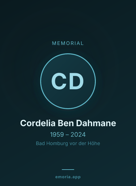 Memorial portrait of Cordelia Ben Dahmane