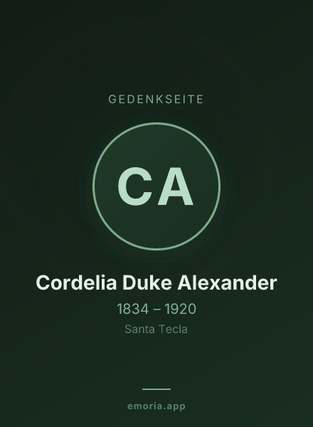 Gedenkportrait von Cordelia Duke Alexander