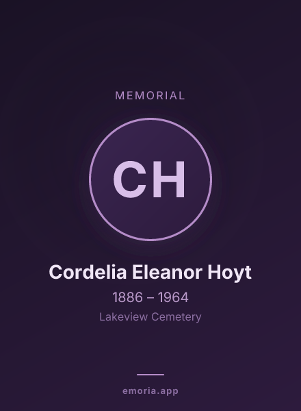 Memorial portrait of Cordelia Eleanor Hoyt