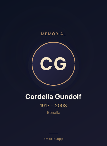 Memorial portrait of Cordelia Gundolf