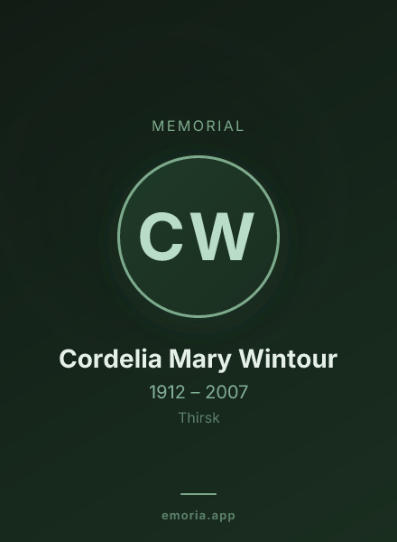 Memorial portrait of Cordelia Mary Wintour