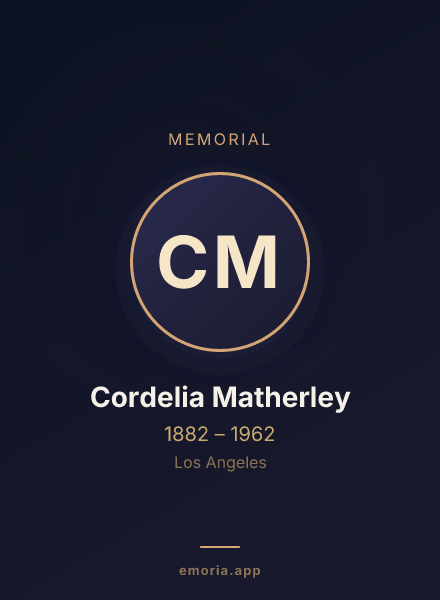 Memorial portrait of Cordelia Matherley