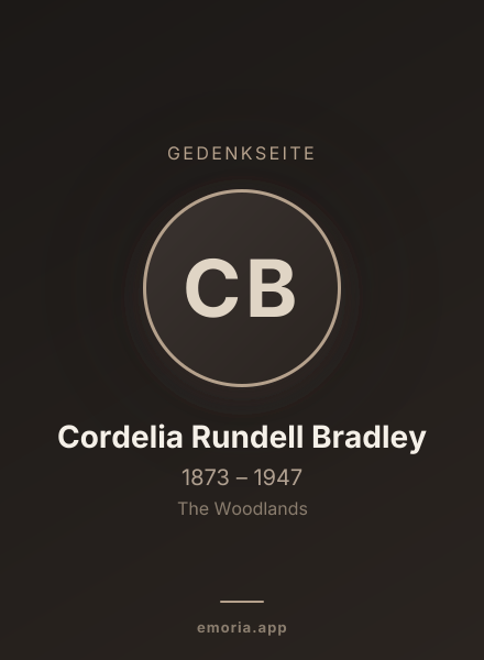 Gedenkportrait von Cordelia Rundell Bradley