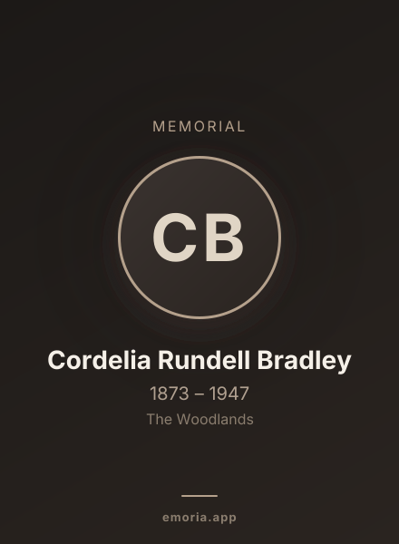 Memorial portrait of Cordelia Rundell Bradley