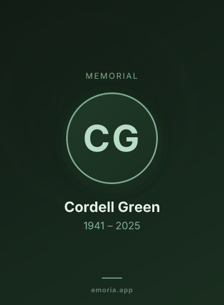 Memorial portrait of Cordell Green