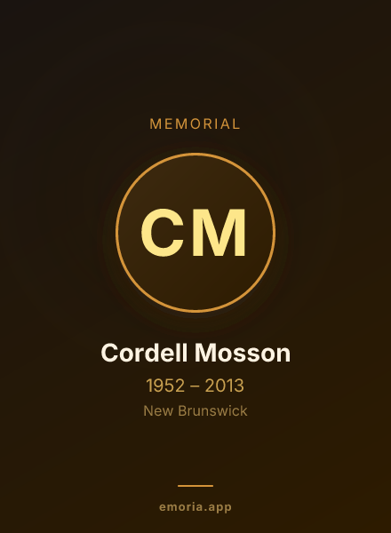 Memorial portrait of Cordell Mosson
