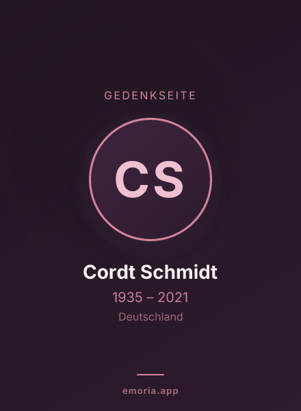 Gedenkportrait von Cordt Schmidt