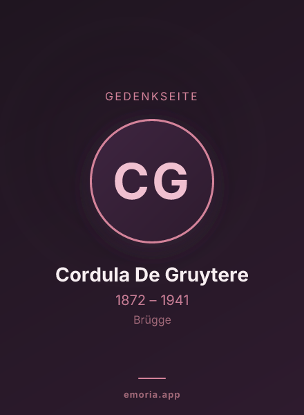 Gedenkportrait von Cordula De Gruytere