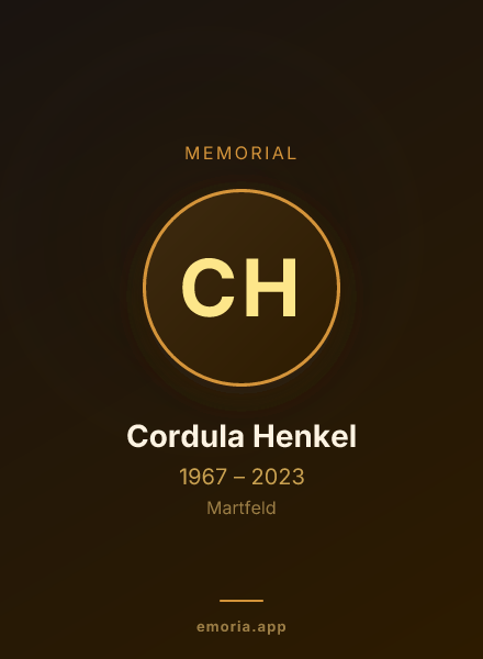 Memorial portrait of Cordula Henkel