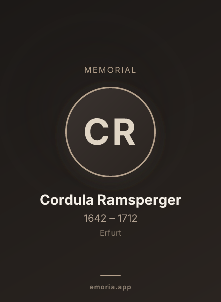 Memorial portrait of Cordula Ramsperger