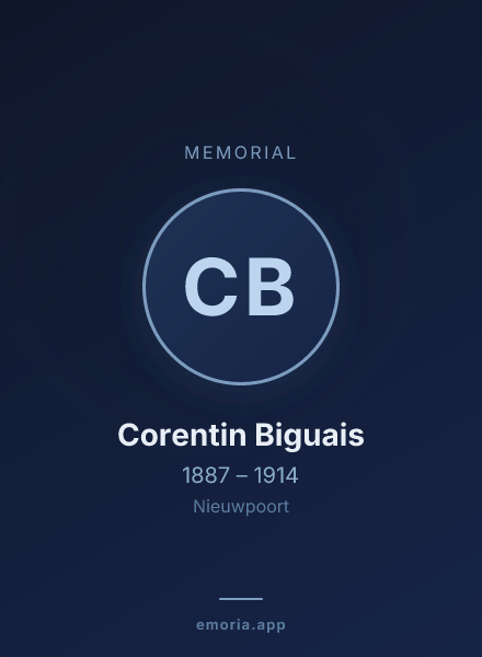 Memorial portrait of Corentin Biguais