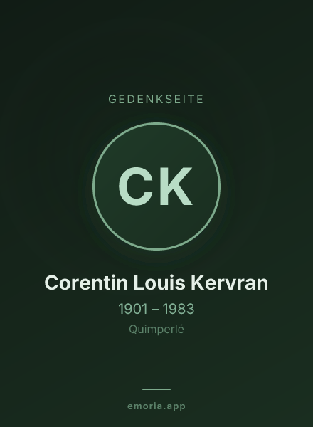 Gedenkportrait von Corentin Louis Kervran