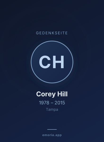 Gedenkportrait von Corey Hill