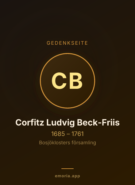 Gedenkportrait von Corfitz Ludvig Beck-Friis