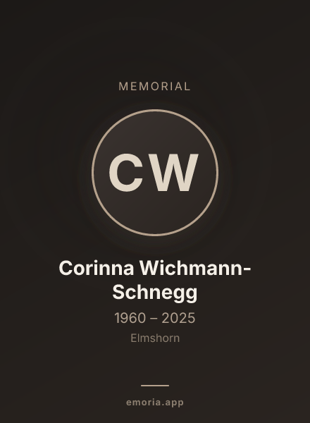 Memorial portrait of Corinna Wichmann-Schnegg