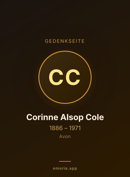 Gedenkportrait von Corinne Alsop Cole