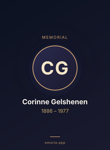Memorial portrait of Corinne Gelshenen