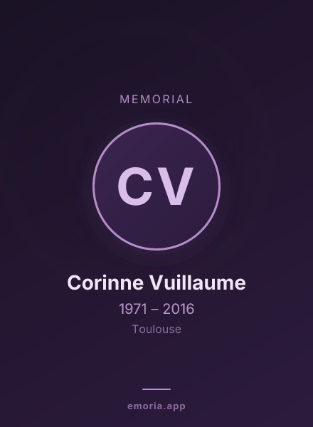 Memorial portrait of Corinne Vuillaume