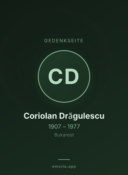 Gedenkportrait von Coriolan Drăgulescu