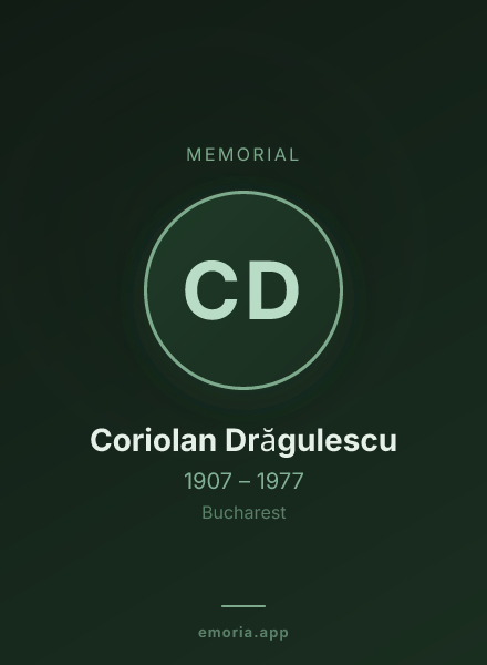 Memorial portrait of Coriolan Drăgulescu