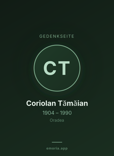 Gedenkportrait von Coriolan Tămăian