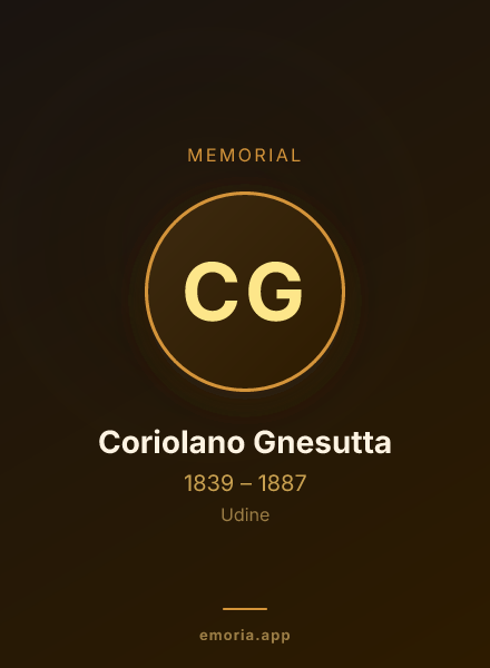 Memorial portrait of Coriolano Gnesutta