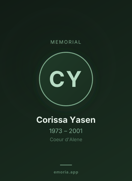 Memorial portrait of Corissa Yasen