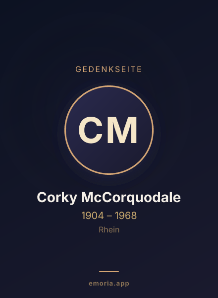 Gedenkportrait von Corky McCorquodale