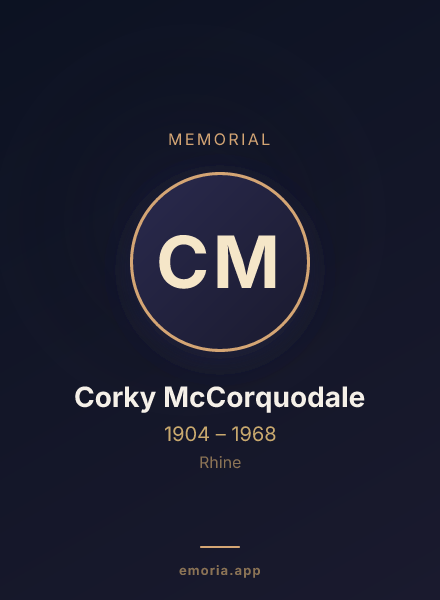 Memorial portrait of Corky McCorquodale