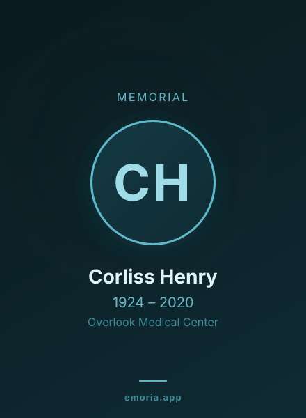 Memorial portrait of Corliss Henry