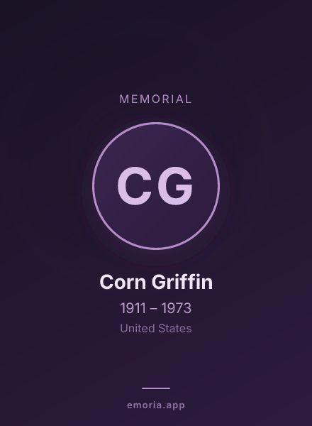 Memorial portrait of Corn Griffin