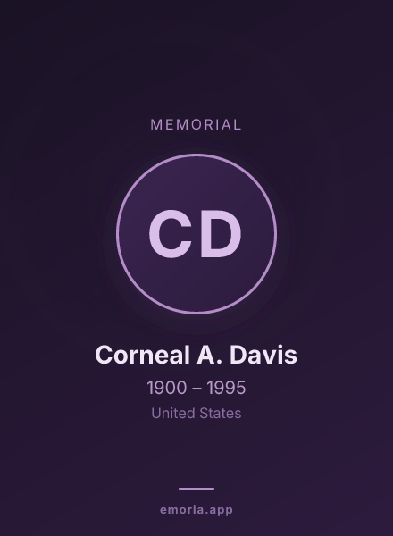 Memorial portrait of Corneal A. Davis