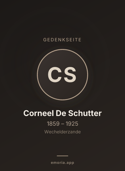 Gedenkportrait von Corneel De Schutter