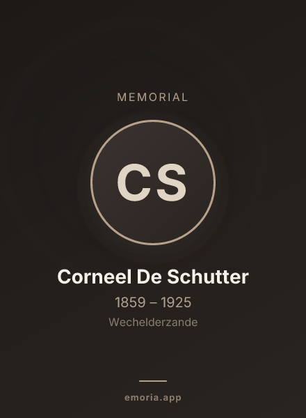 Memorial portrait of Corneel De Schutter