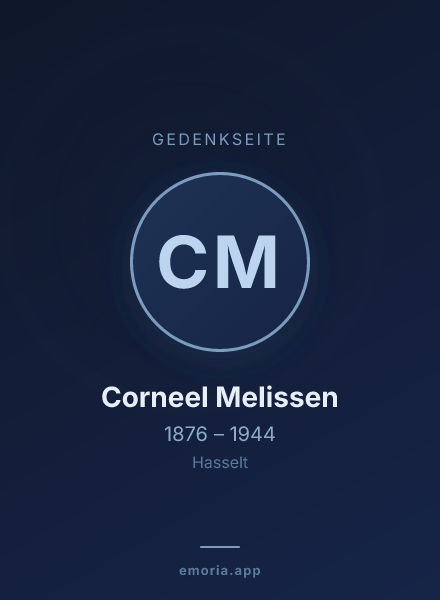 Gedenkportrait von Corneel Melissen