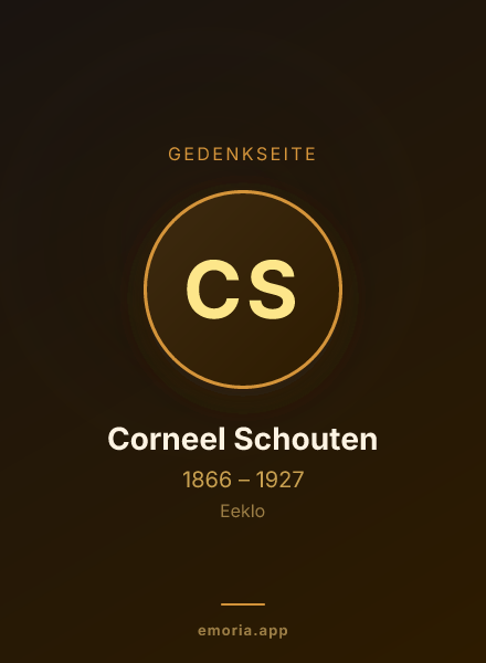 Gedenkportrait von Corneel Schouten