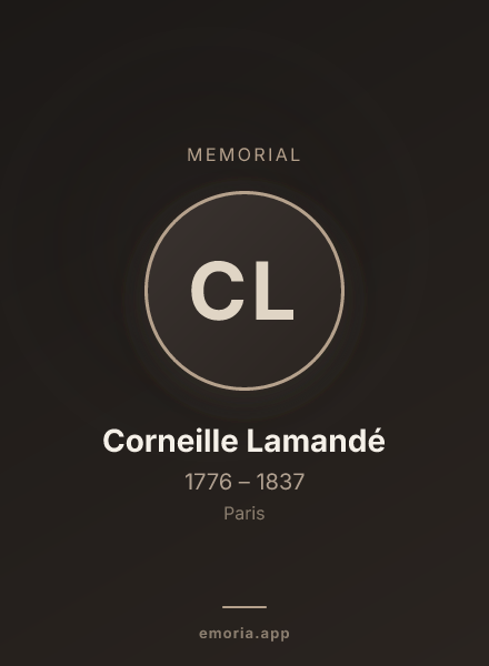 Memorial portrait of Corneille Lamandé