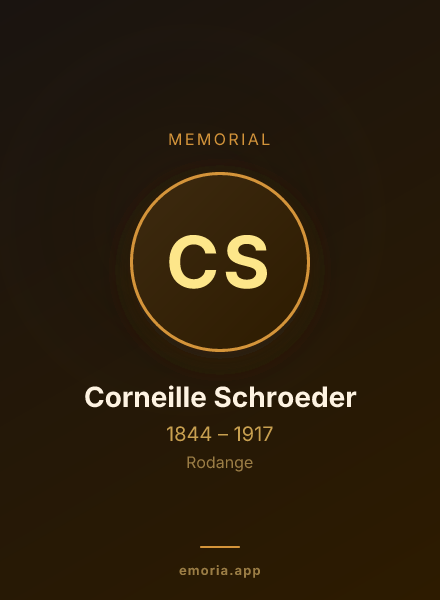 Memorial portrait of Corneille Schroeder