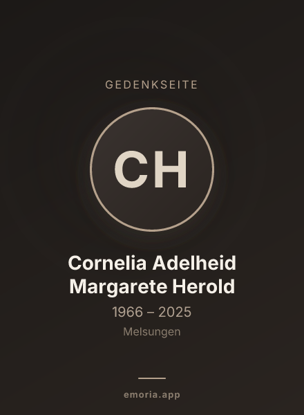 Gedenkportrait von Cornelia Adelheid Margarete Herold
