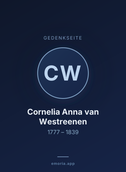 Gedenkportrait von Cornelia Anna van Westreenen