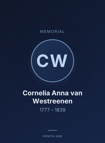 Memorial portrait of Cornelia Anna van Westreenen