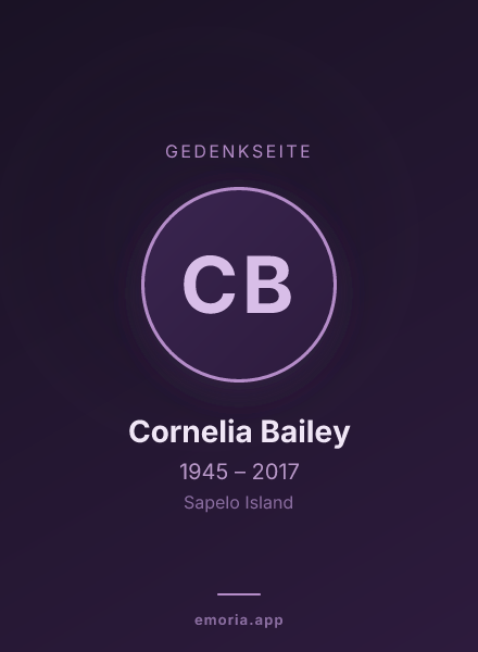 Gedenkportrait von Cornelia Bailey